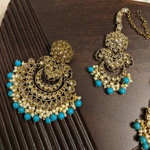 Indian earrings and tikka set